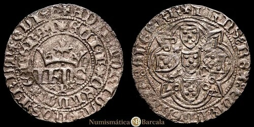 D. ジョアン 1 世 レアル デ 10 ソルドス (2,55 グラム) (1385-1433) ポルト (ゴメス 46.04) Mu