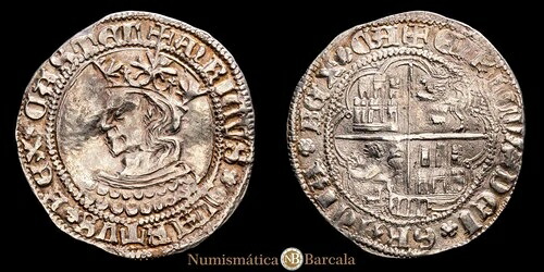 エンリケ 4 世 1 レアル (3,42 グラムモス) (1454-1474) セゴビア ACUEDUCTO (AB. 691 var).(B)