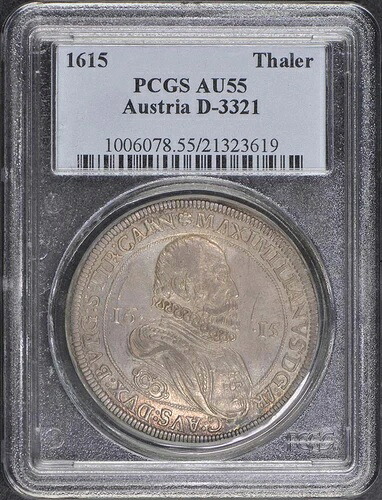 1615年 ターラー オーストリア PCGS AU55 D-3321 194,150円