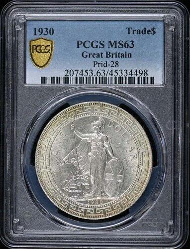 1930年 イギリス 貿易 1ドル プライス-28 PCGS MS63