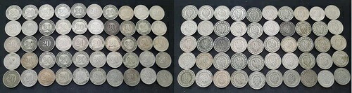 Kaiserreich Lot 1887/1888 50X 20 Reichspfennig Mostly SS 124521