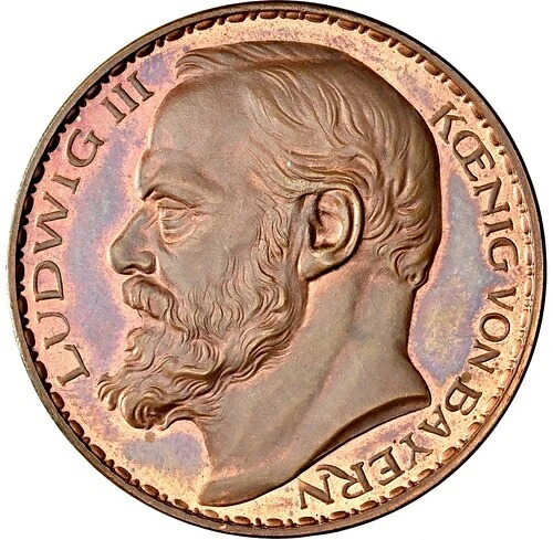 ドイツ - 1913 年 バイエルン ルートヴィヒ 3 世 - パターン 3 マーク - NGC PF65BN - 素晴らしい!