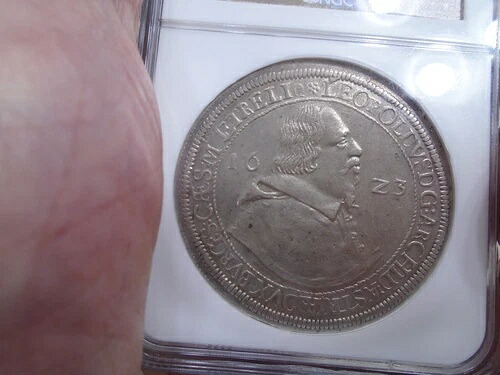 1623年 オーストリア ターラー 大公レオポルド・ホール ミント Dav 3330 NGC AU 50