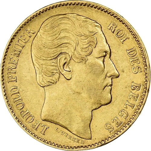 [#1213269] ベルギー、レオポルド1世、20フラン、1865年、ブリュッセル、金、AU、KM:23