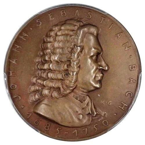 1935年ドイツ-カール・ゲッツ・メダル-PCGS SP65、K-503-「ヨハン・セバスチャン・バッハ」トップポップ