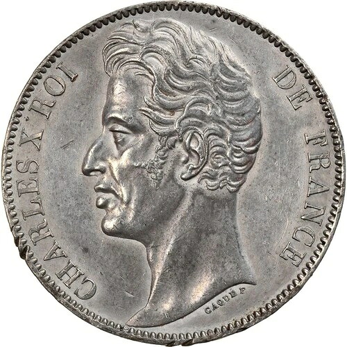 [#879049] コイン、フランス、シャルル 10 世、5 フラン、エプルーヴ、EBC、錫、マザール:m-｜WORLD RESOURCE【QUEEN店】