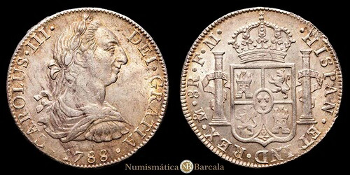 カルロス 3 世 8 レアル (27,02g) 1788 メキシコ エンサヤドール F・M アウレオ y カリコ-1132 E