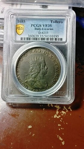 1685 リヴォルノ イタリア シルバー トレロ コジモ 3 世 デ メディチ PCGS VF35 5239