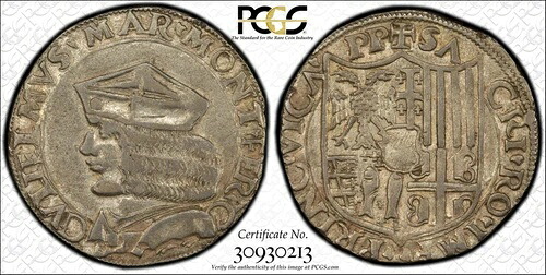 イタリア Casale Monferrato ND (1494-1518) テストン シルバー コイン PCGS 認定 XF45-｜WORLD RESOURCE【QUEEN店】