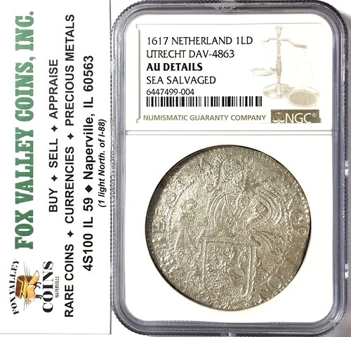 1617年 オランダ 1LD LION DAALDER UTRECHT DAV-4863 AU 詳細、海上救助 NGC｜WORLD RESOURCE【QUEEN店】
