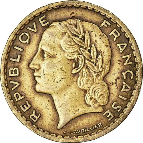 [#131041] コイン、フランス、ラブリリエ、5フラン、1947年、EF(40-45)、アルミニウム青銅、｜WORLD RESOURCE【QUEEN店】 324,500円