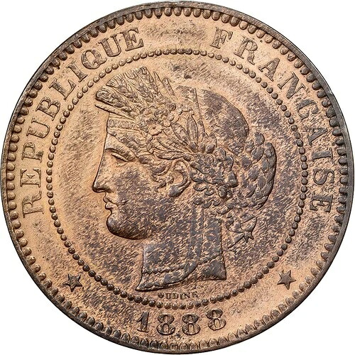 [#1507995] フランス、10 サンタイム、セレ、1888 年、パリ、ブロンズ、MS、ガドゥリー:265、a