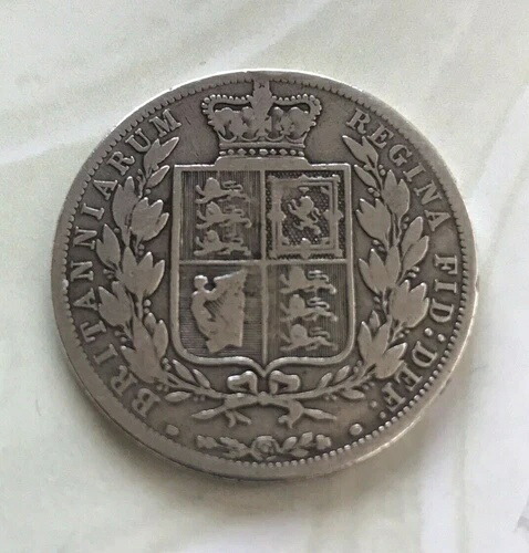 1885 デミ クロンヌ - ヴィクトリア アージェント 925) 14.14 G ? 32 MM Km#756 、Sp #