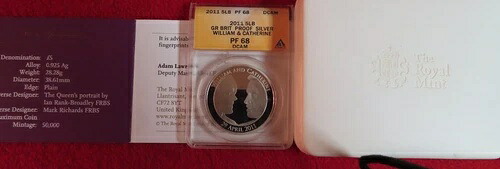 2011年 英国 1オンス シルバー ウィリアム＆キャサリン ロイヤルウェディングコイン 28グラム NGC
