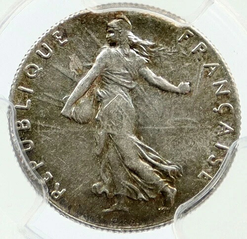 1898 フランス ラ スムーズ 女性 本物のシルバー 50 サンタイム フランス コイン PCGS i114987