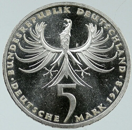 1978F ドイツ バルタザール ノイマン教会 ヴィアツェンハイリゲン シルバー 5 Mk コイン i115742