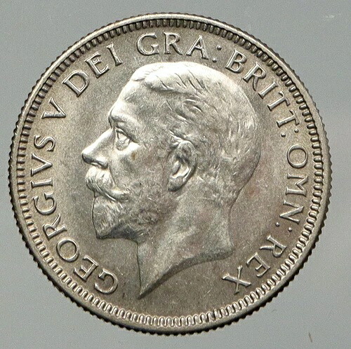 1928年 イギリス 英国 ジョージ5世 銀貨 i92926
