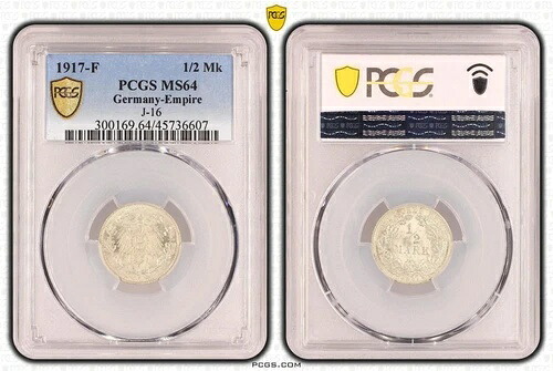 1/2マーク J.16 1917 F 未使用 PCGS認定 PCGS MS64 96834