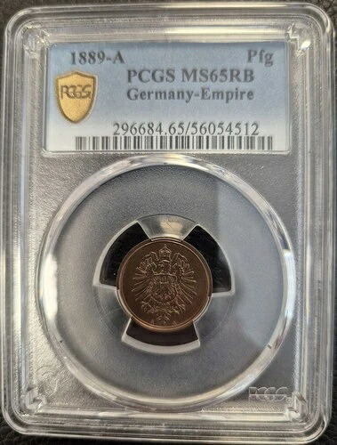 コイン Kaiserreich 1 Pfennig 1889 A PCGS MS65RB Great TOP POP 3/0 nswleipzig