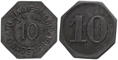 ドイツ Pilawa Gorna Gnadenfrei Th zimmermann Gmhh 10 Pfennig O. J.