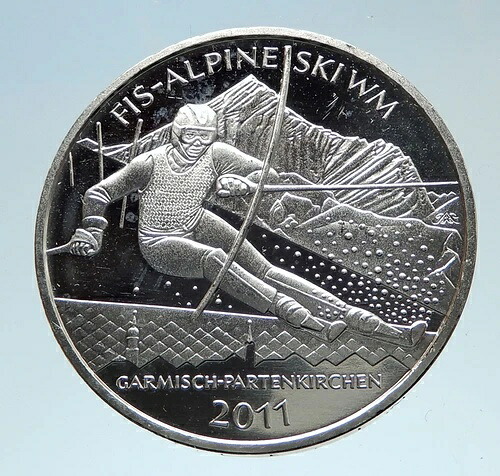 2011年ドイツ FIS アルペンスキー世界選手権優勝記念 純銀10ユーロコイン i75195