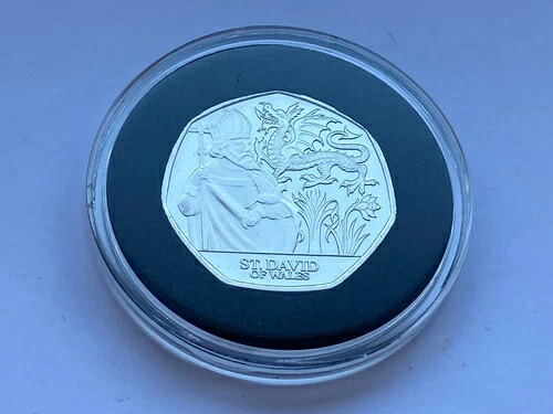 2024 ジャージー守護聖人 ウェールズの聖デイヴィッド 50ペンス硬貨 BU UNC 希少