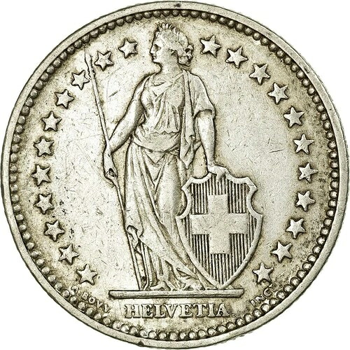[#27056] コイン、スイス、2フラン、1906年、ベルン、AU、銀、KM:21
