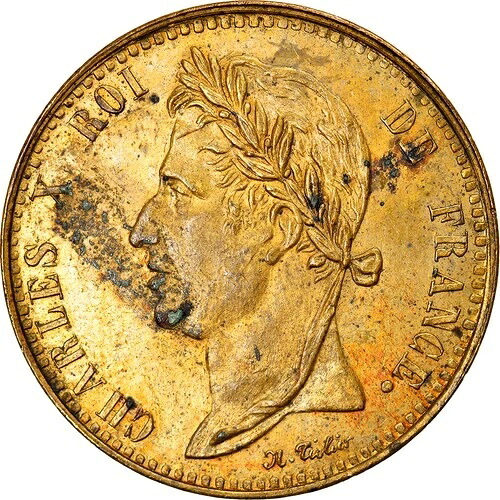 [#876952] コイン、フランス植民地、シャルル10世、5サンチーム、1829年、パリ、MS、Bro、nz