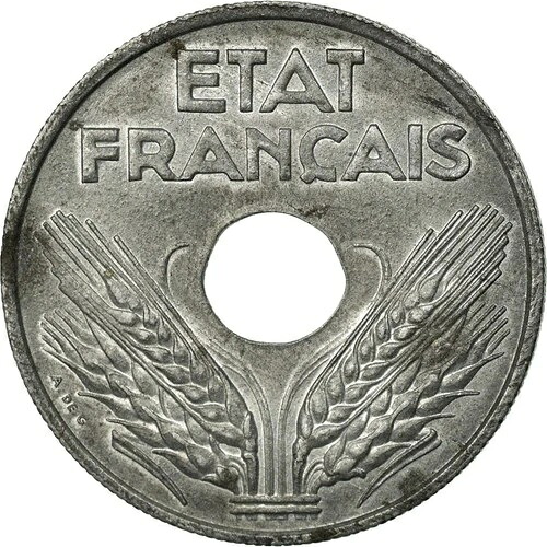 【#71226】コイン、フランス、エタ・フランセ、20サンタイム、1944、パリ、オーストラリア、Z、inc-