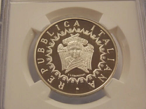 NGC PF 70 ウルトラカメオ 1992年 イタリア シルバー 500リラ ピサ大学 銀貨