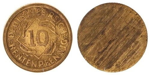 10 Pfennig J.309 ミスプリントのみ バリューサイド、片面鋳造 Vz 86431 54,120円