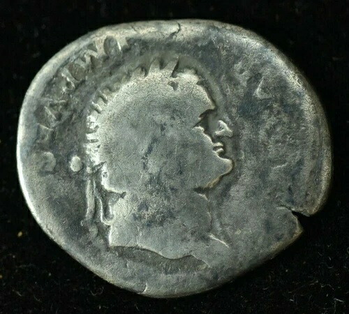 希少なウェスパシアヌス銀貨 ローマデナリウス貨 18mm 2.9g