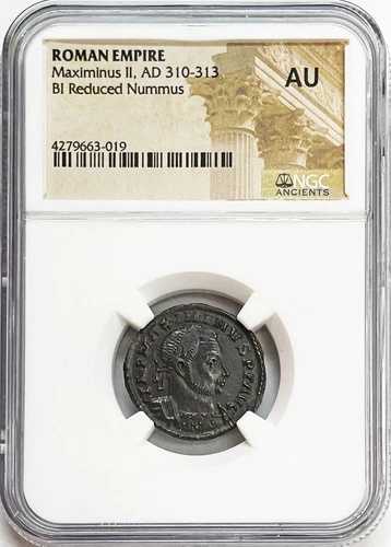 AD 310 - 313 ローマ帝国 BI ヌムス マクシミヌス 2 世 カエサル NGC 未流通について