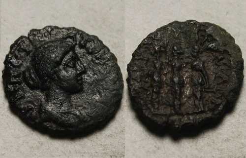 希少な本物の古代ローマコイン、クリスピナ・コモドゥス・グラッツェス・アウグスタ・トライアナ・トラキア