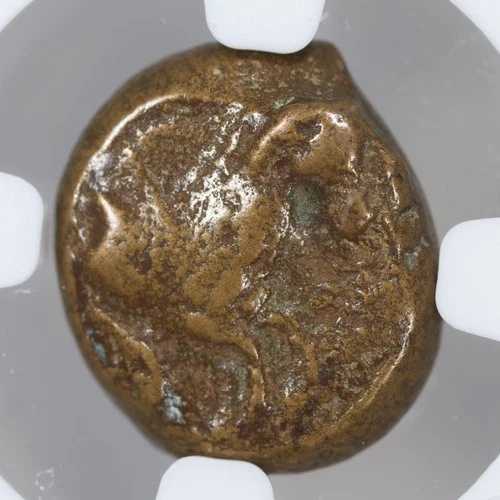 シチリア島、ソルス AE12 古代ギリシャ青銅貨 紀元前4世紀後半/3世紀 NGC F