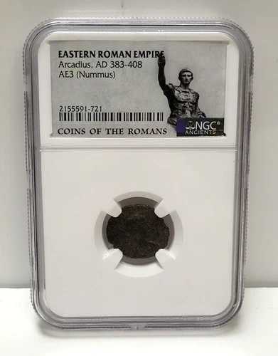 NGC 東ローマ帝国 アルカディウス AD 383-408 AE3 (ヌムス) ローマ人のコイン 52,140円