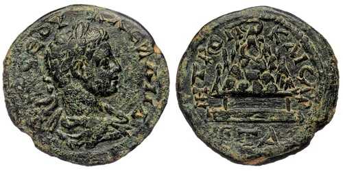 *AET * CAESAREA (カッパドキア) AE26。セブルス・アレクサンダー。 VF+/EF-。アルガイウス山。 52,140円