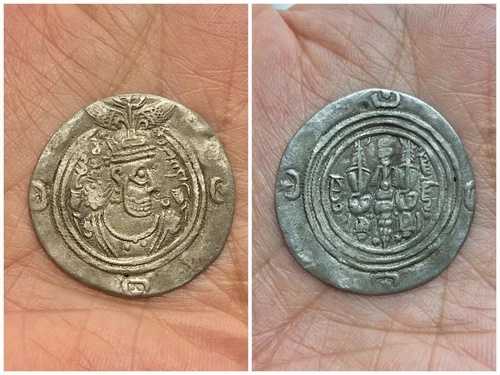 (2.82g) 古代ササン朝。フスロー2世（西暦591-628年）非常に希少!!