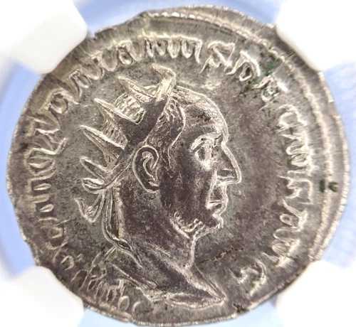 ?? AD 249-251 ローマ帝国 (トラヤヌス・デキウス) AR ダブルデナリウス NGC CH VF