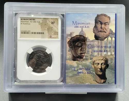 マクシミアン AD 286-310 ローマ帝国 BI Nummus NGC XF 古代ローマ コイン