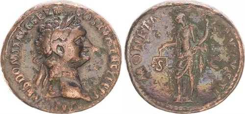 ローマ帝国 - 帝国81-96年 ドミティアヌス As, Moneta n.l. standing 66507
