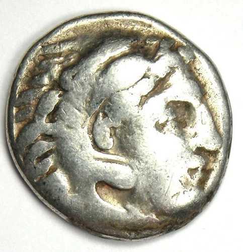 古代アレクサンダー大王 AR ドラクマ銀貨 紀元前323年 - 良好 / VF 状態