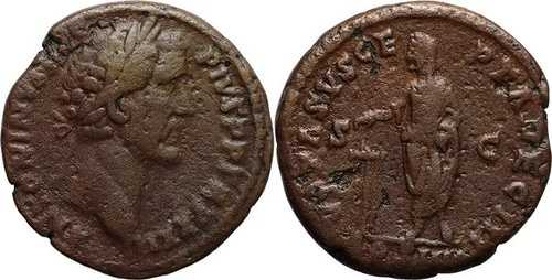 古代ローマ皇帝アントニヌス・ピウスの硬貨 - VOTA SVSCEPTA DEC III S-C, C｜WORLD RESOURCE【QUEEN店】