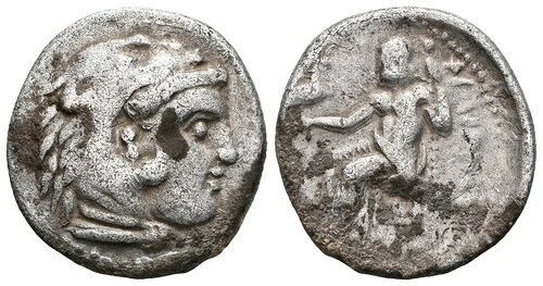 古代ギリシャの銀ドラクマ - マケドニア 紀元前320-301年 - アレクサンドロス3世（大王）