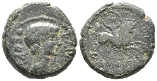 ローマの地方青銅貨 - アンフィポリス マケドニア 紀元前 27 年 - 紀元 14 年 - アウグストゥス