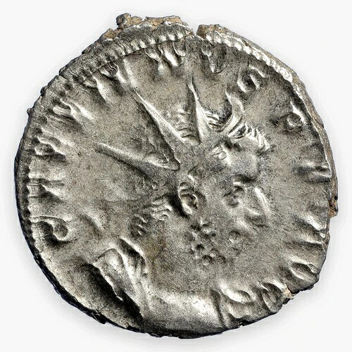 ガリエヌス AR ダブルデナリウス ケルン ドイツ ローマ銀貨 紋章 257-259 年