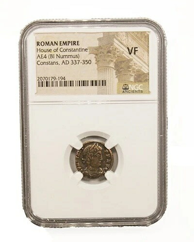 NGC VF ローマ AE4 コンスタンス1世 紀元337-350年 非常に良好なNGC古代認定コイン
