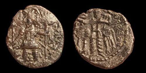 クシャーノ ササーニアン ホルマズド クシャーンシャー古代ギリシャの青銅貨