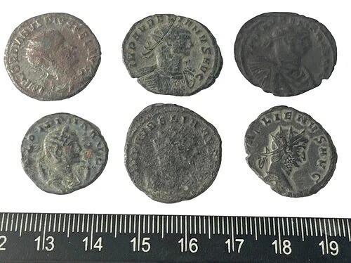 本物の古代 - 古代ローマの銀メッキダブルデナリウスコイン6枚セット 134