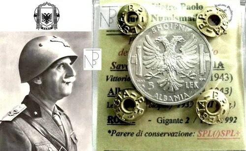 サヴォイア-イタリア王国（ヴィットーリオ3世）アルバニア-5 LEK-